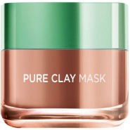 L'Oréal Paris Pure Clay Red Face Mask - Red Algae, Exfoliates and Brightens Pores, 50 ml