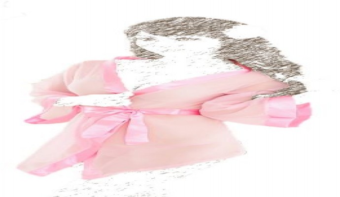 روب شيفون شفاف قصير - زهري