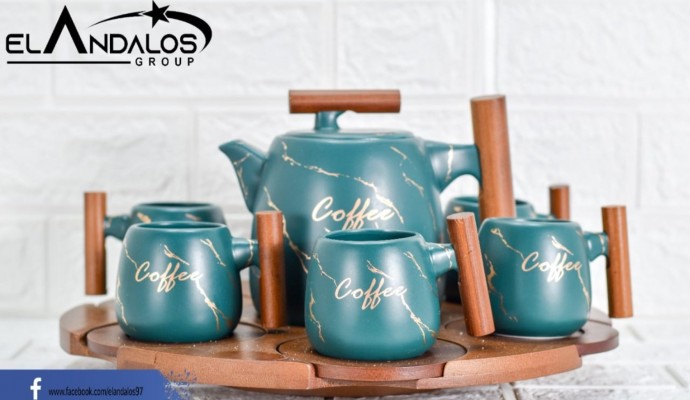 طقم مج شاي بالبراد خزف بالصينية