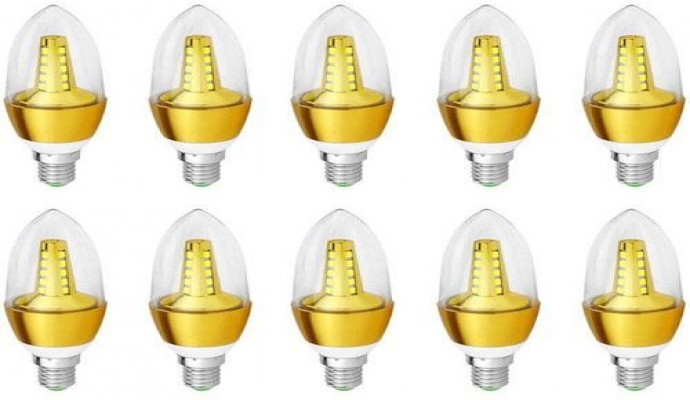 عدد 10 لمبة ليد شمعة 5 وات إضاءة وورم للنجف والأبليكات