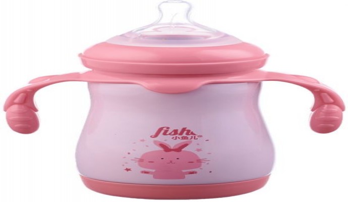 ببرونة بمقابض للاطفال من ليتل فيش، 280 مل - بينك