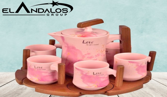 طقم مج شاي بالبراد خزف بالصينية