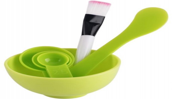 4in1 ماكياج الجمال دي الوجه قناع الوجه عاء فرشاة ملعقة عصا أداة مجموعة مع الوجه غسل الإسفنج