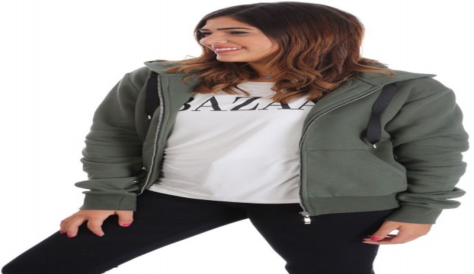 جاكيت بسحاب طول الخصر للنساء من انديامو - اوليف