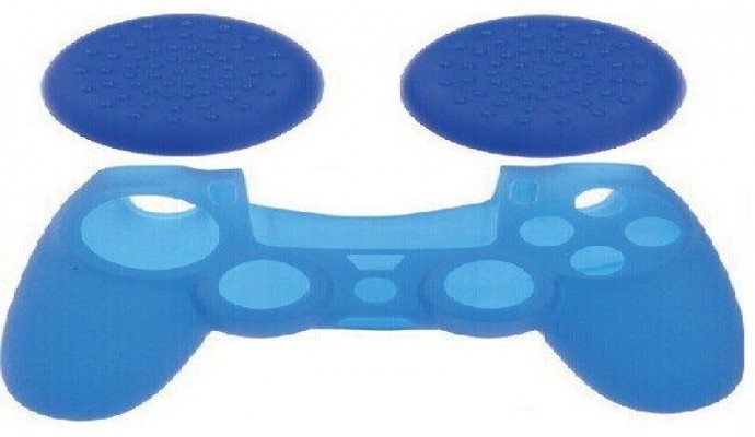 غطاء حماية لوحدات التحكم التناظرية الخاصة بمشغل العاب الفيديو بلاي ستيشن 4 من سوني مرفق باغطية اخرى لعصي التحكم