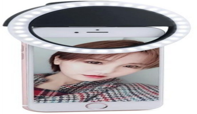 فلاش سيلفي ليد لزيادة الاضاءة للجوال عند تصوير السلفي بالكاميرا الامامية لون اسود