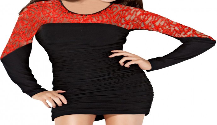 فستان لانجري قصير متعددة للنساء