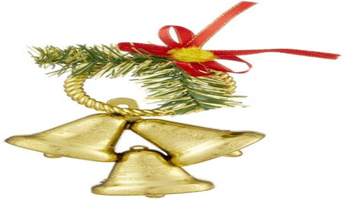 قطعة ديكور شكل جرس بفيونكة للكريسماس