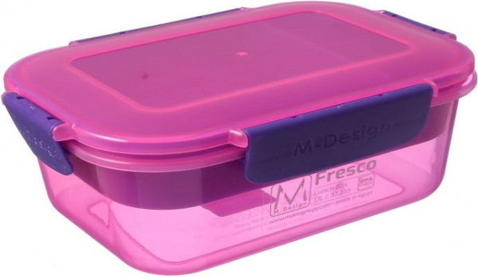 لانش بوكس من ام ديزاين، 1.1 لتر - بينك وارجواني